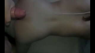 Huge cum ropes up wifeys back (slow motion)