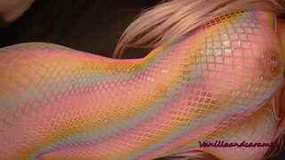 Busty בלונדינית זונה מאונן עם הארוכה שלה Lollipop